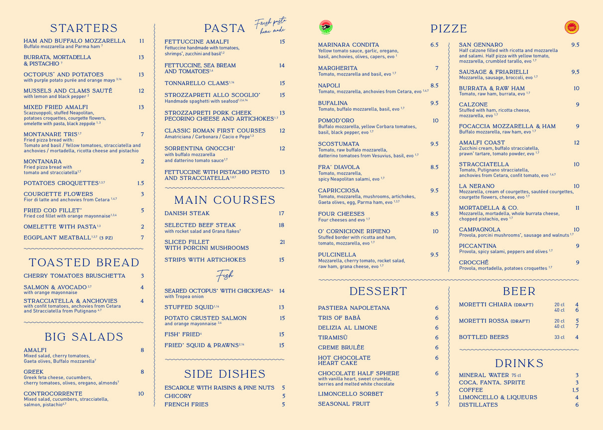 AMALFI MADRE menu 3