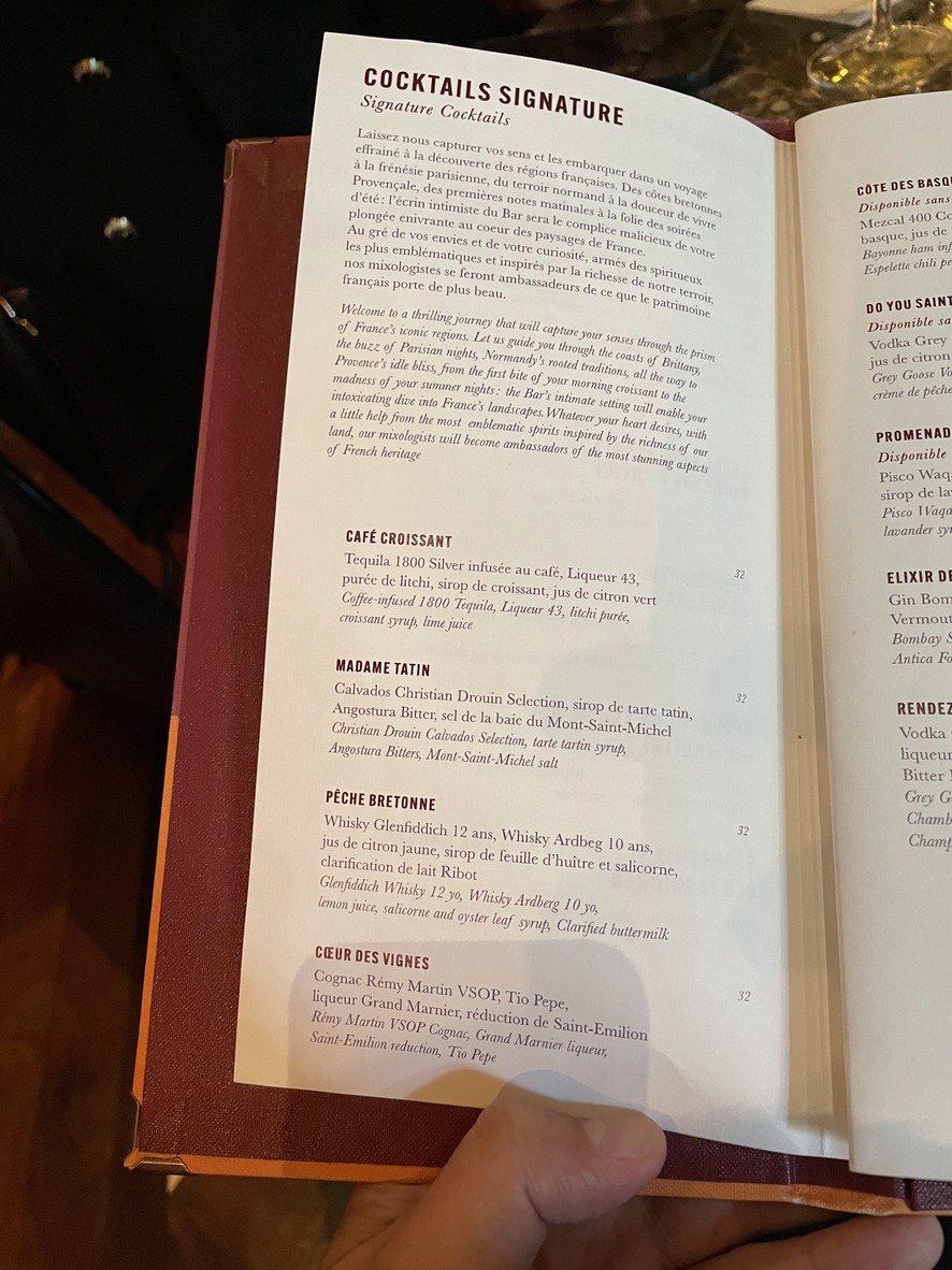 Le Bar menu 2