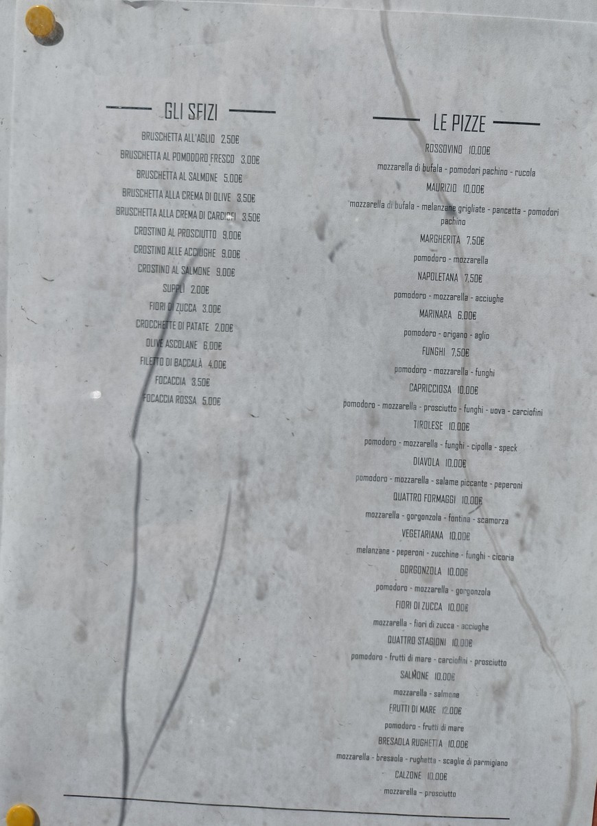 Ristorante Rossovino da Maurizio menu 1