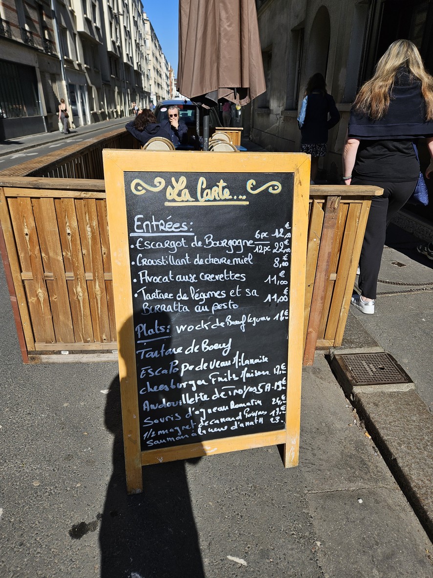 Le Lutèce menu 1