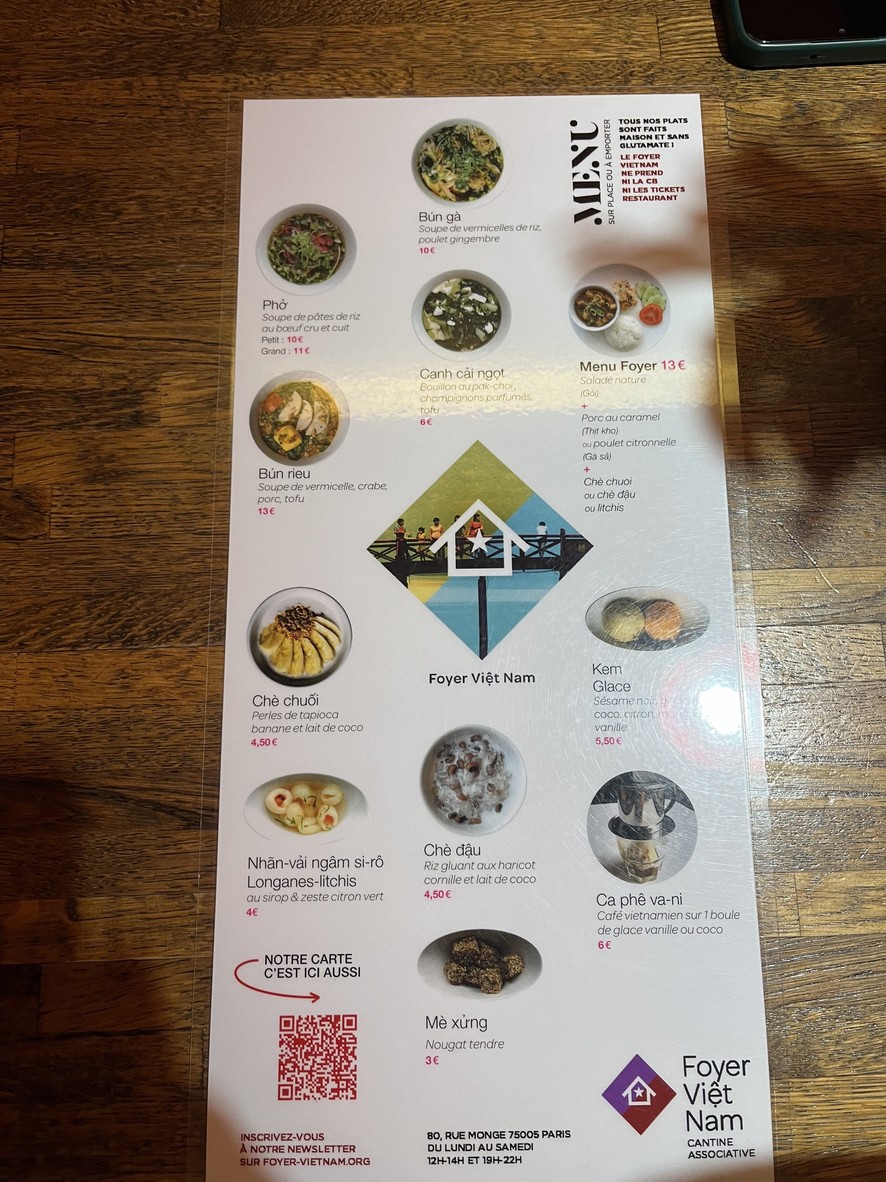 Foyer Vietnam menu 2