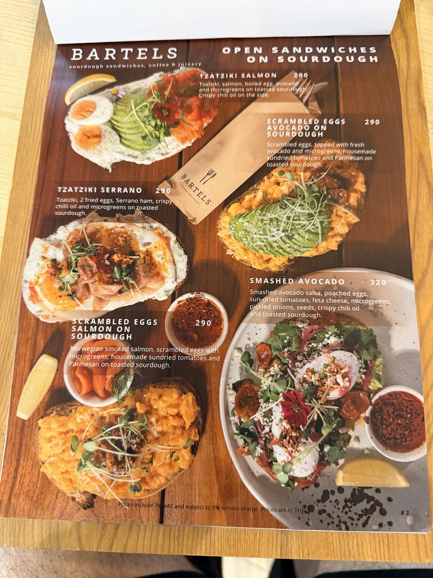 BARTELS Sukhumvit menu 2