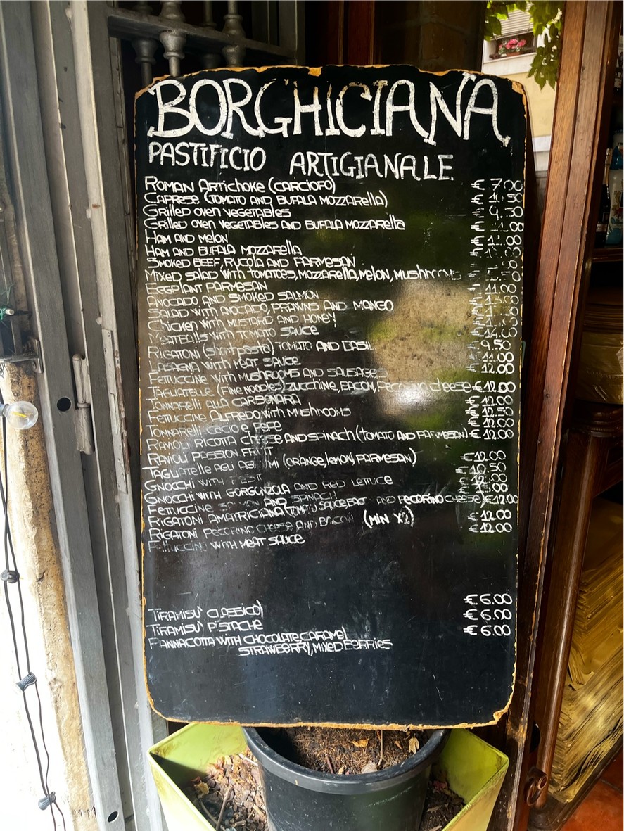 Borghiciana Pastificio Artigianale menu 1