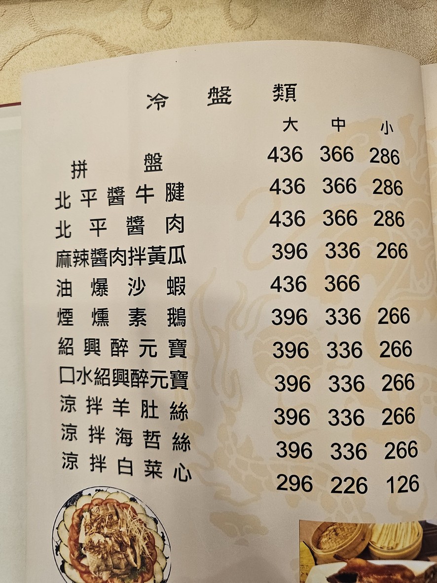 Běipíng Cǎizhīlóu Cāntīng menu 2