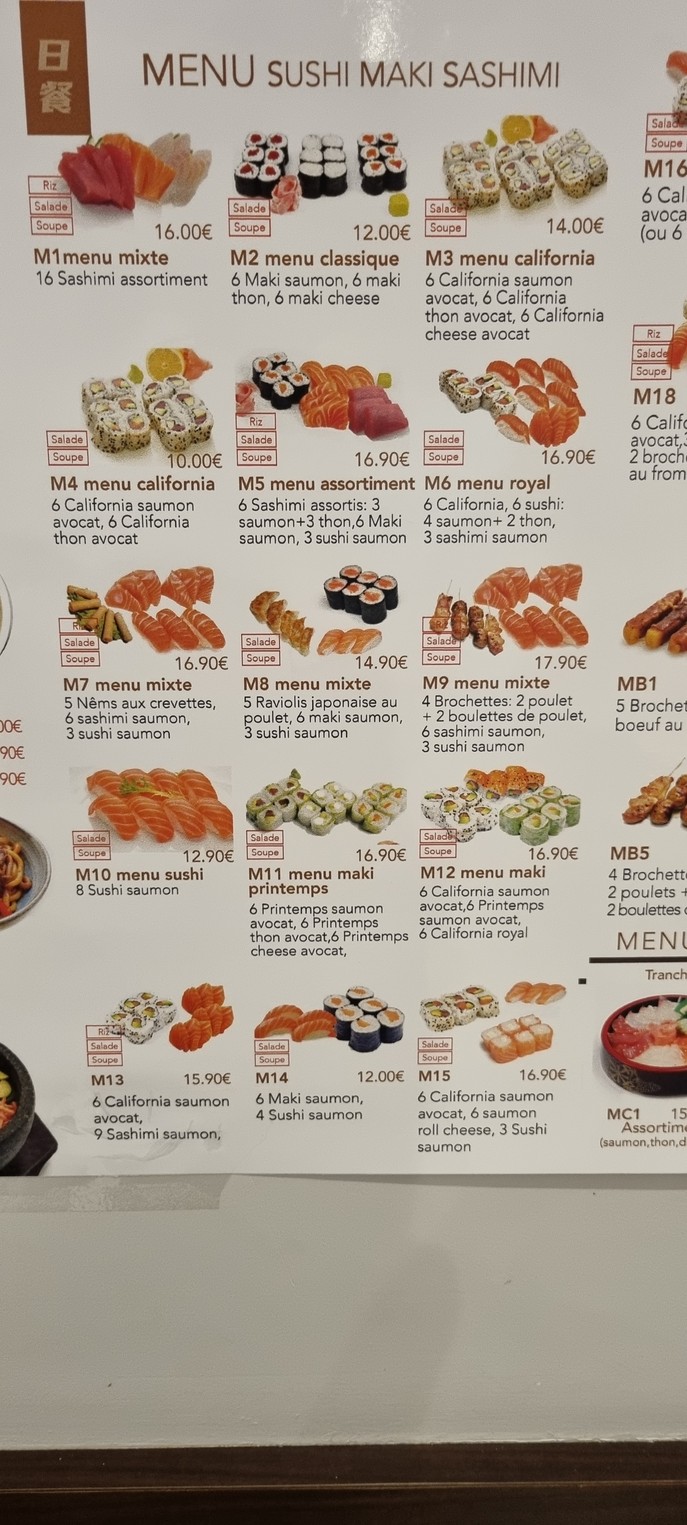 Thai & Sushi menu 2