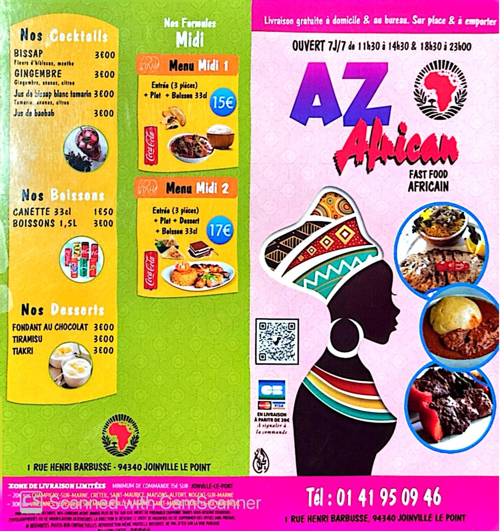 AZ AFRICAN menu 1