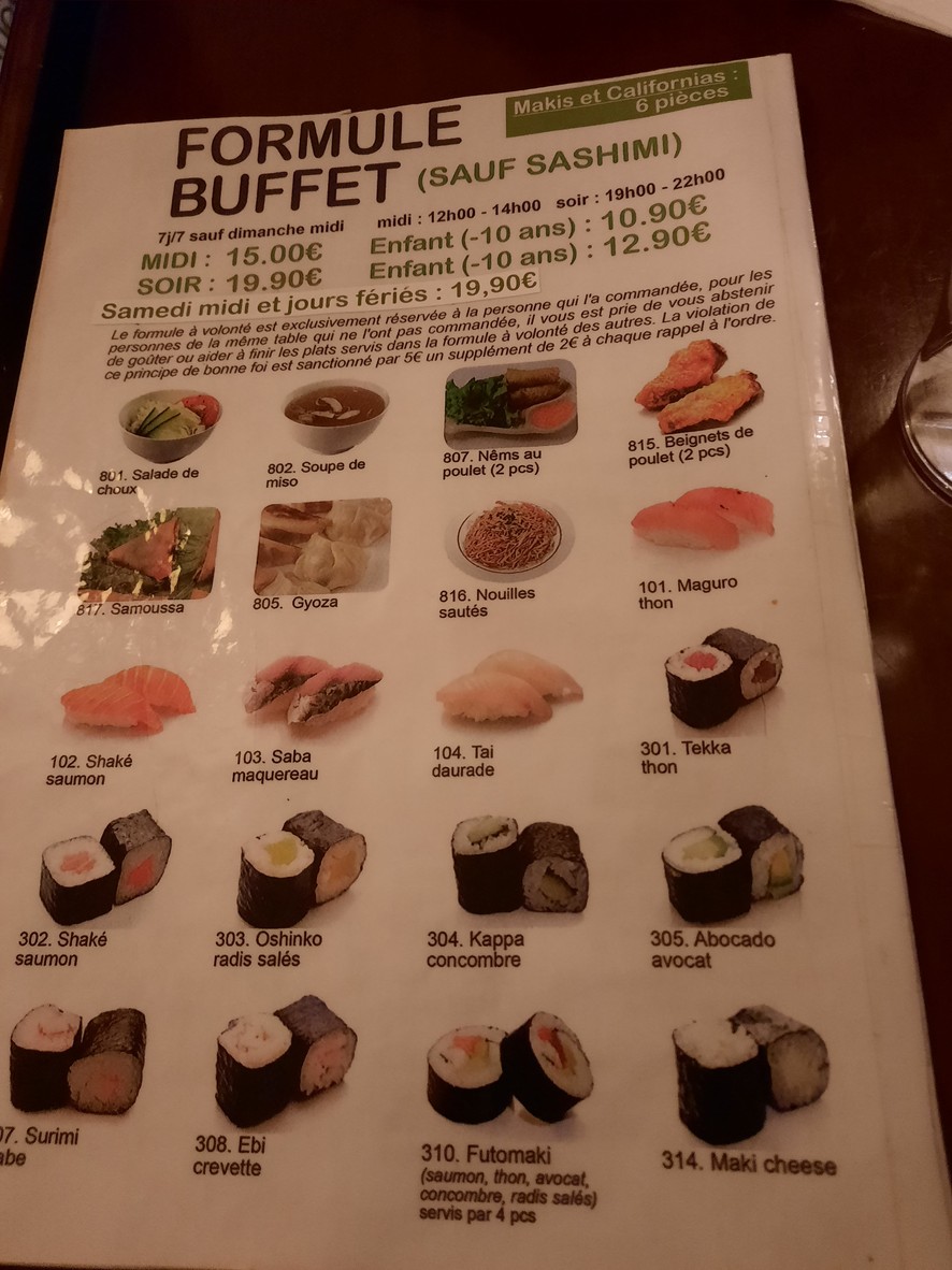 Fujiyama menu 1