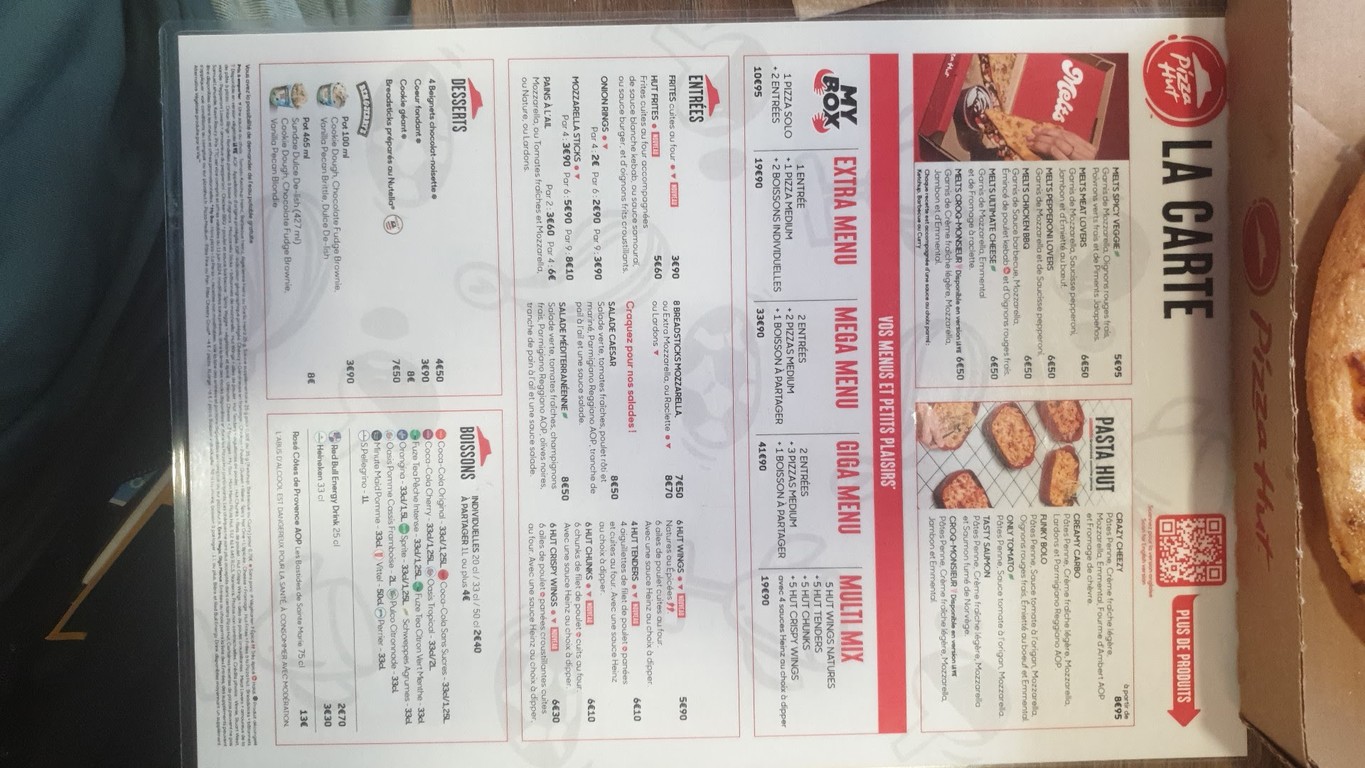 Pizza Hut menu 1