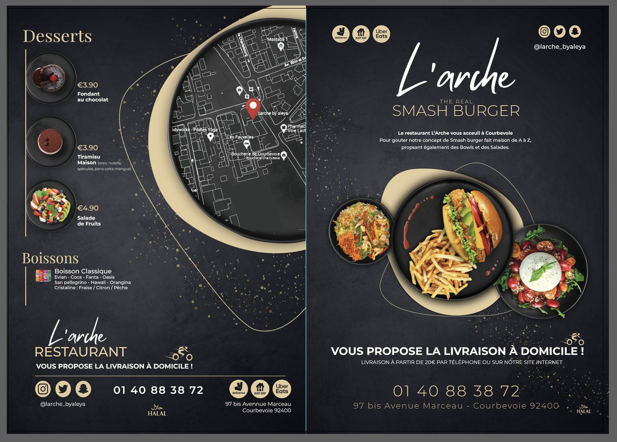 L'arche smash burger menu 2
