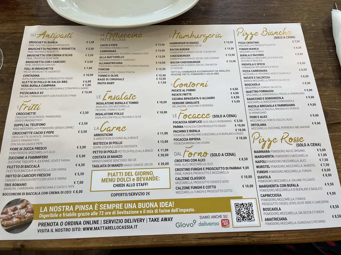 T-Gusto menu 1