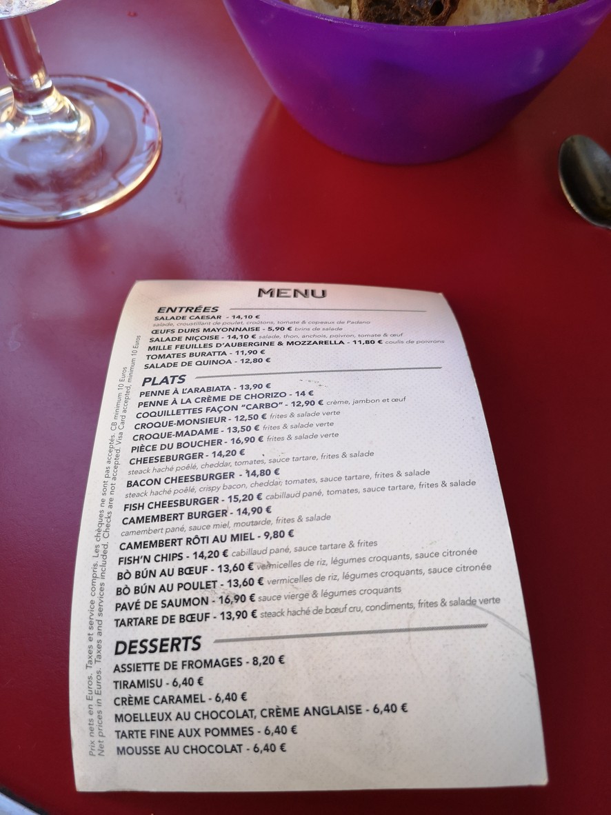 Au Grand Turenne menu 2