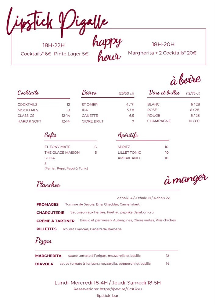 Le Lipstick menu 1