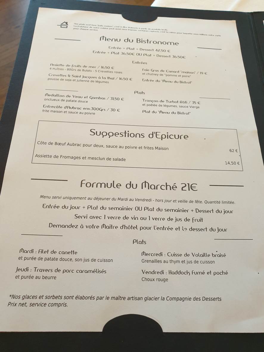 Le Bistrot De Charenton menu 1