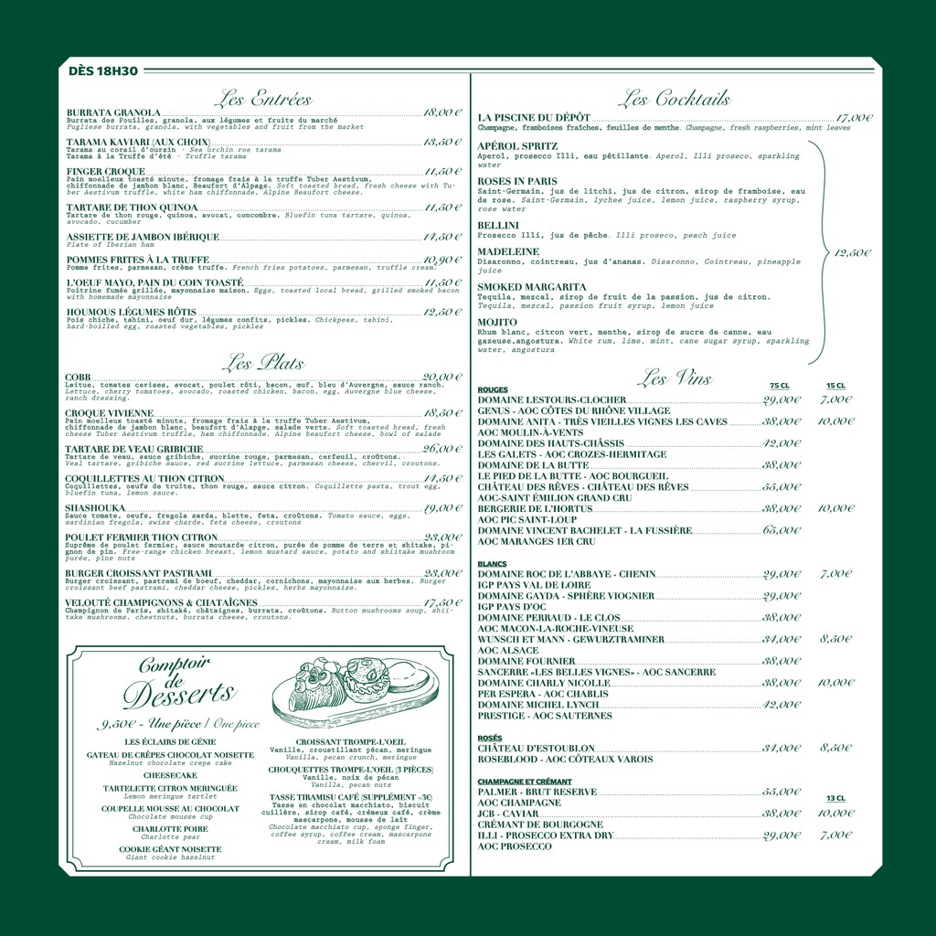 Dépôt Légal Palais Royal menu 2