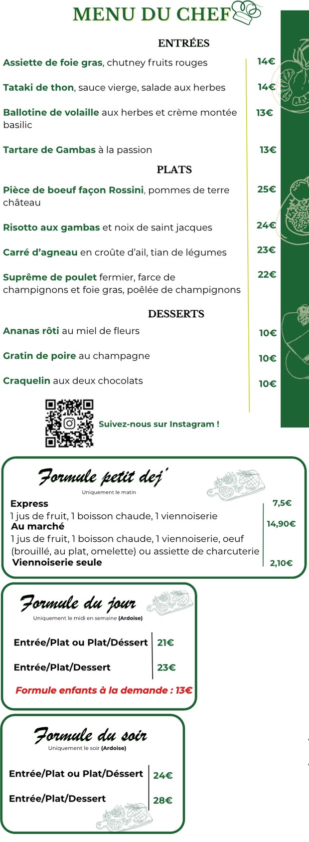Au Marché Bar Restaurant menu 1