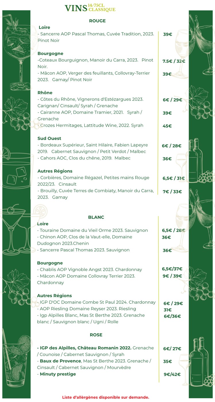 Au Marché Bar Restaurant menu 4