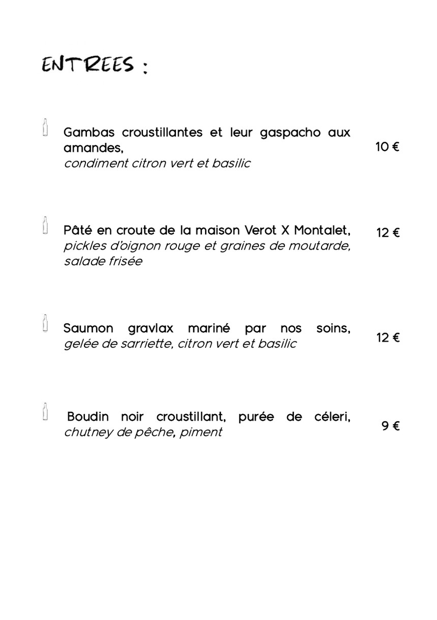 L’Essentiel - Restaurant Paris 14 menu 1