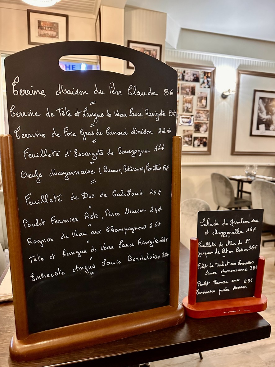 La Retraite du Père Claude menu 2