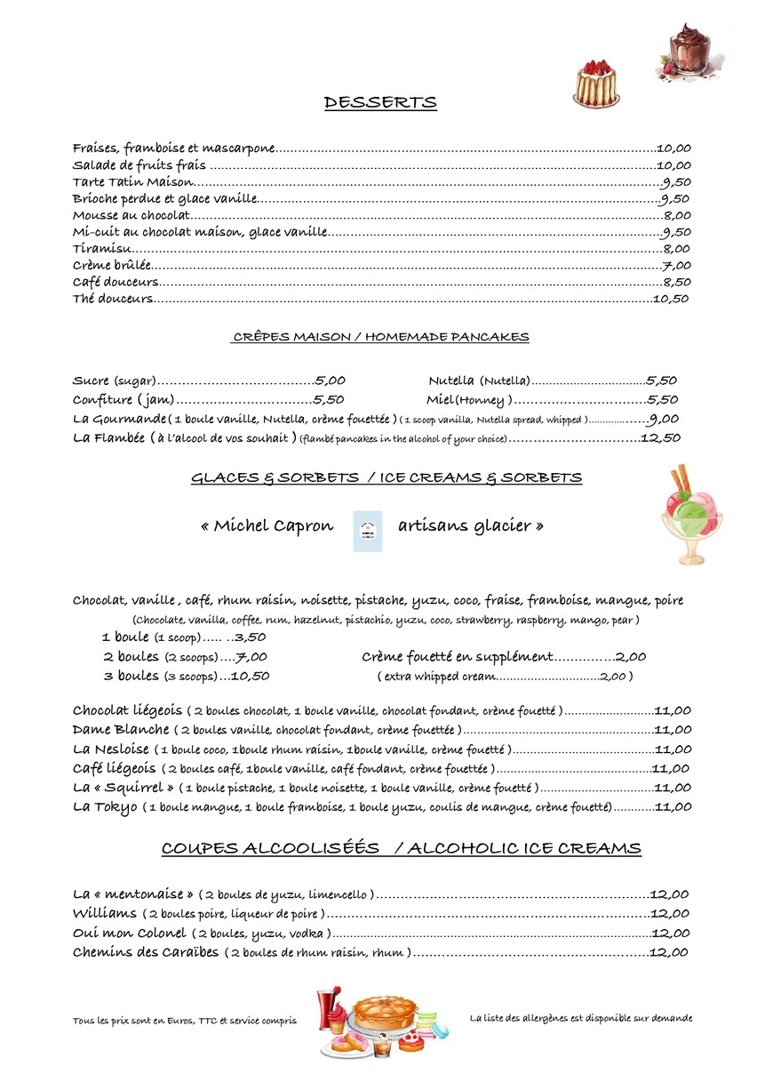 La Tour de Nesle menu 4