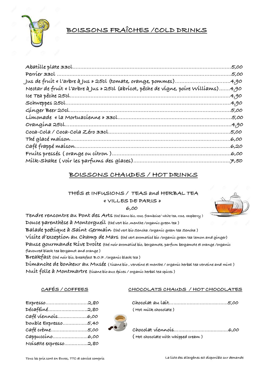 La Tour de Nesle menu 5