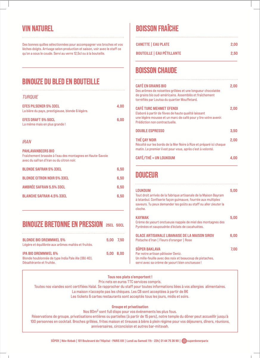 SUPER - DÖNER & KEBAB menu 2