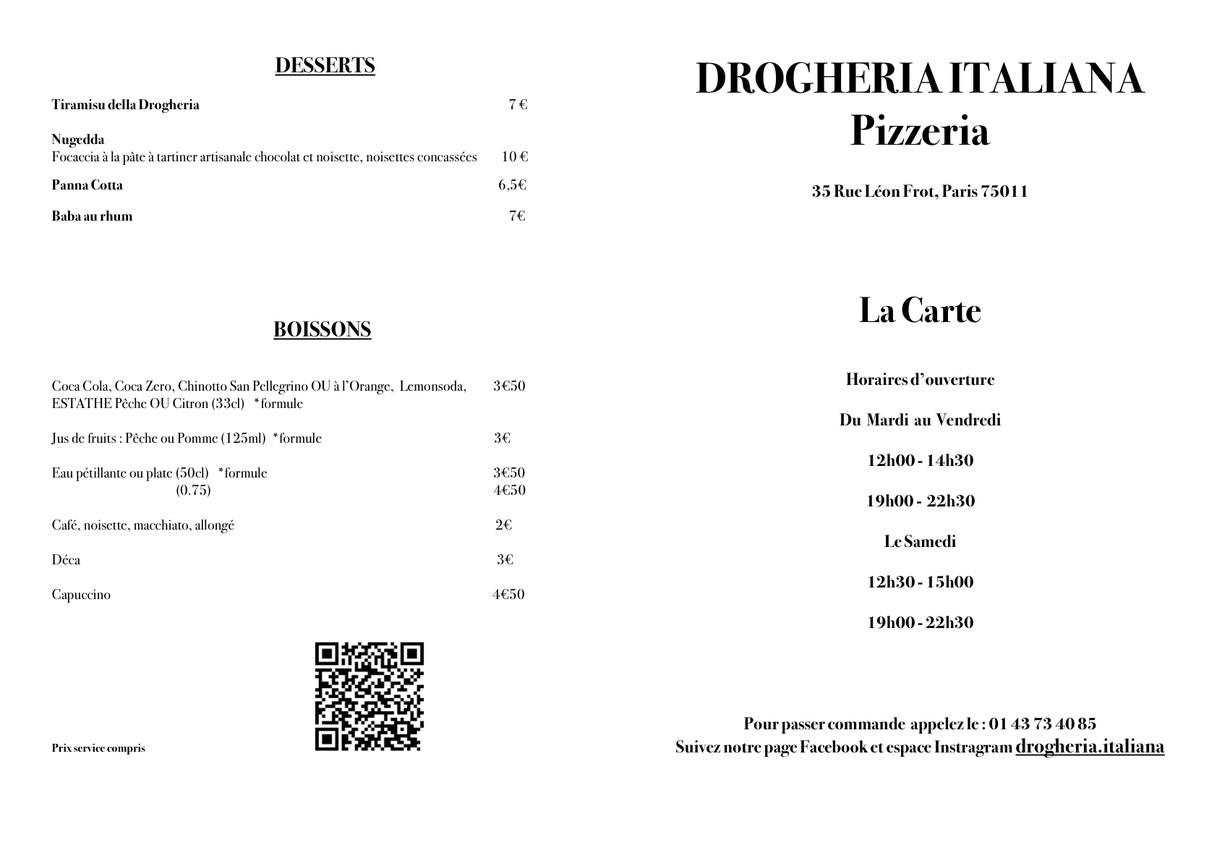 Drogheria Italiana menu 1