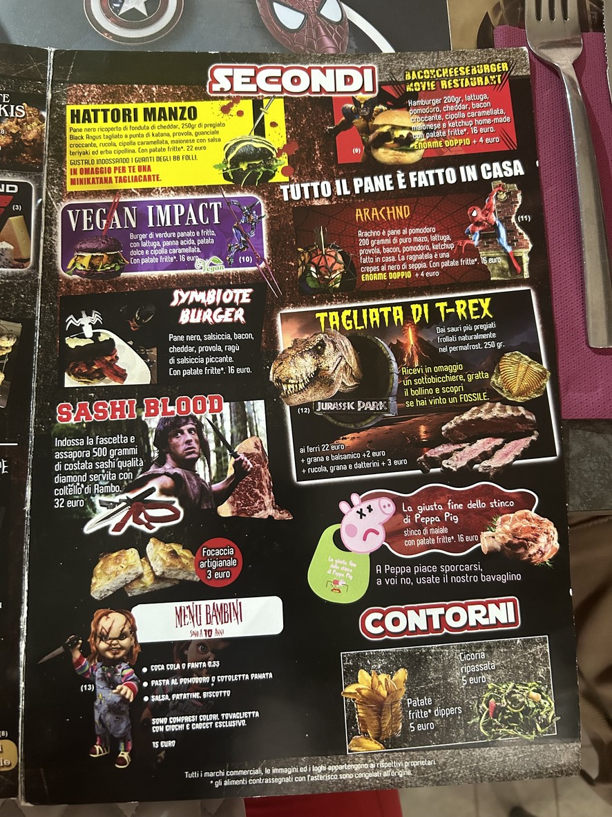 Movie Restaurant menu 2