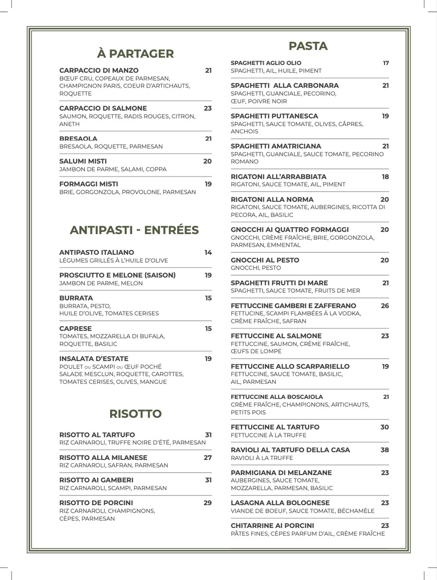 Da Franco menu 1