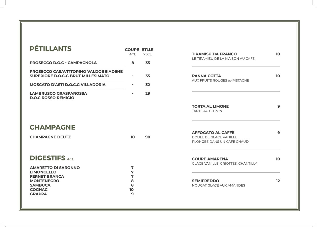 Da Franco menu 6