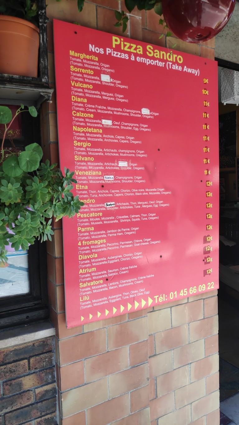 Pizza Sandro menu 1