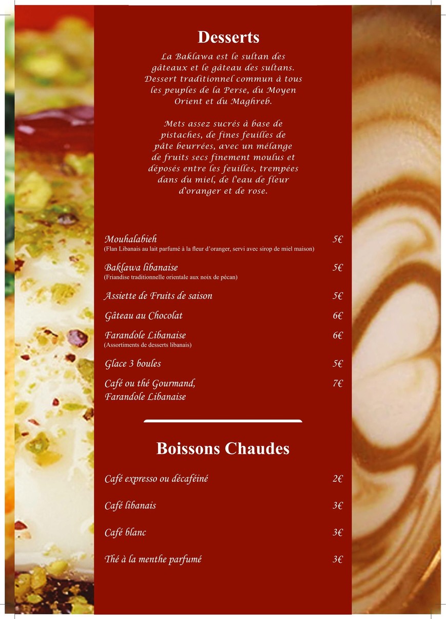 Mezze de Beyrouth menu 4