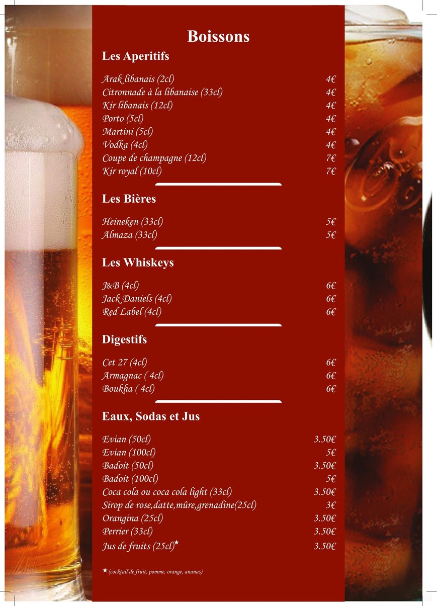Mezze de Beyrouth menu 5