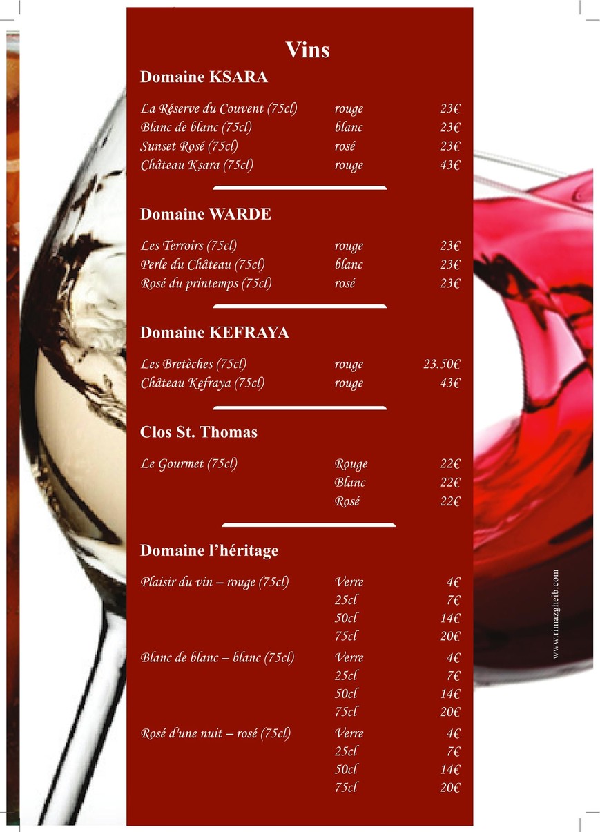 Mezze de Beyrouth menu 6