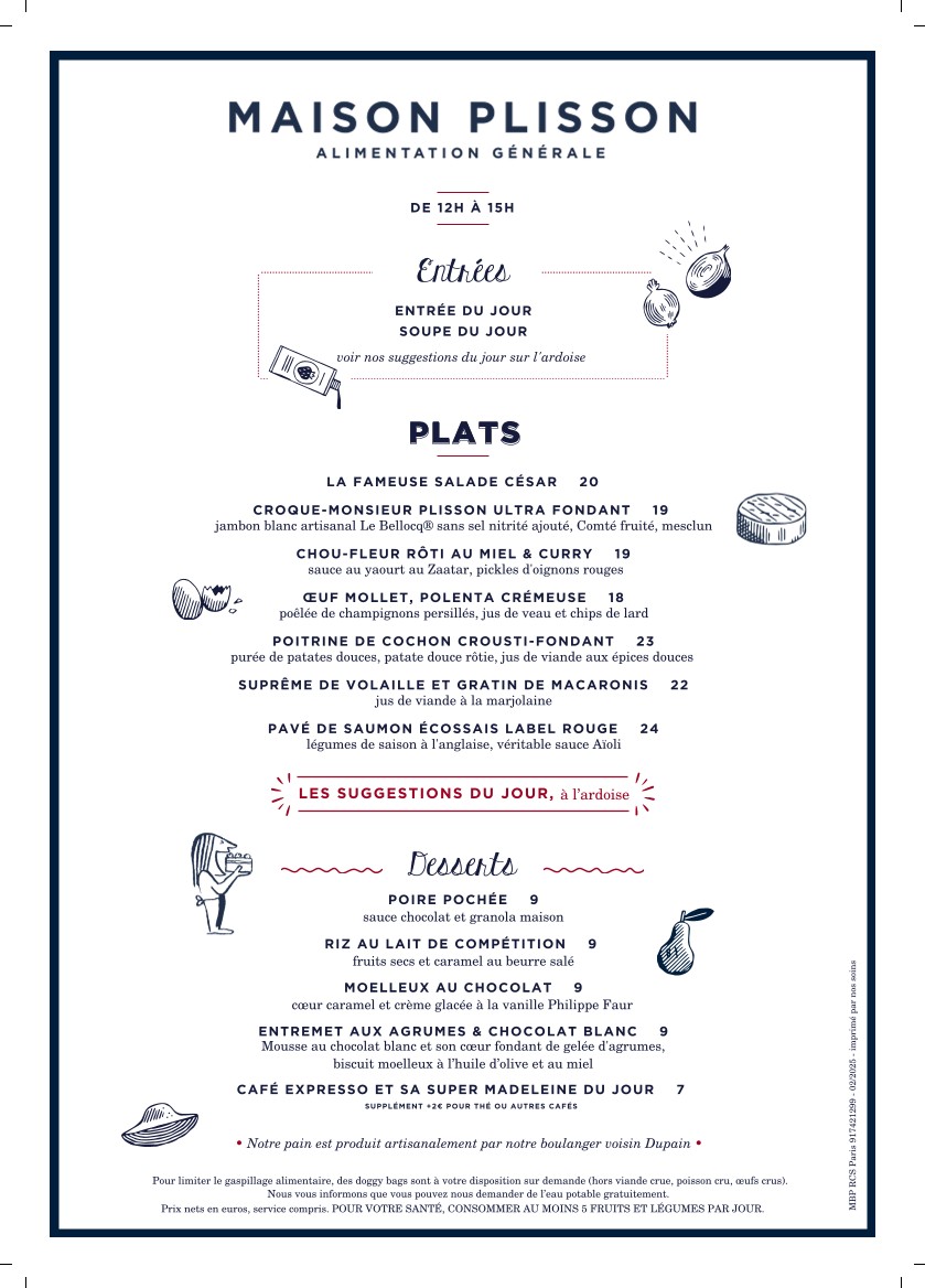 Maison Plisson menu 2