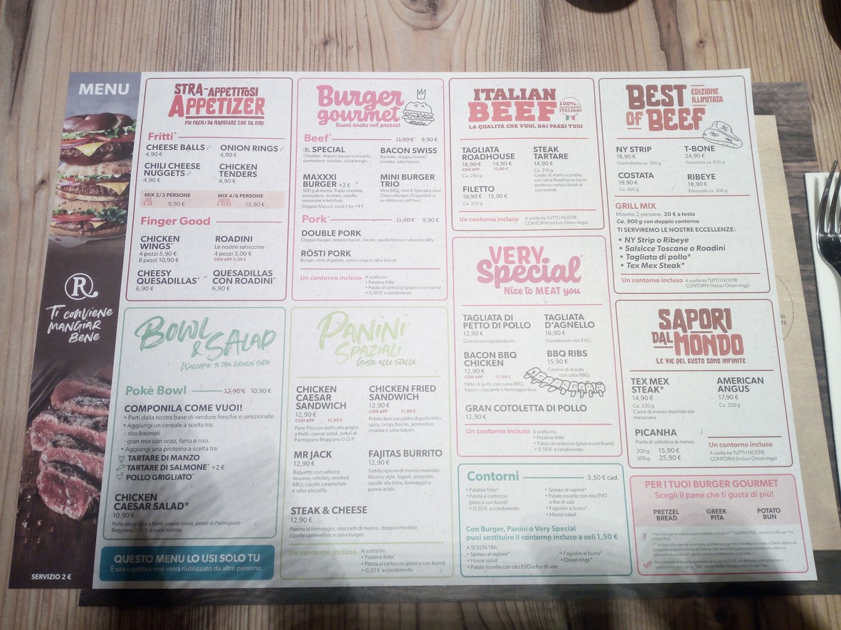 Roadhouse Restaurant Roma Romanina menu 2