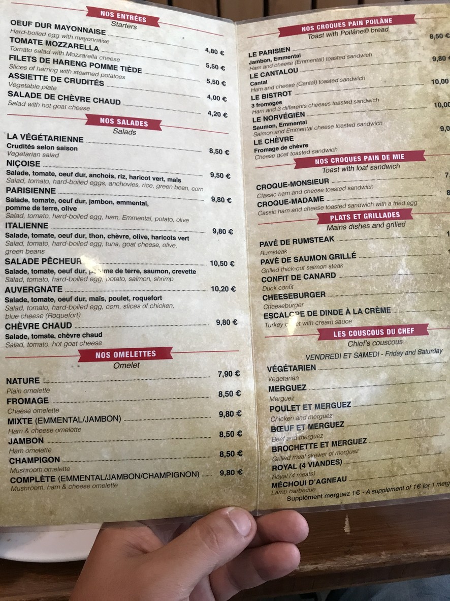 Bistro Lafayette menu 1