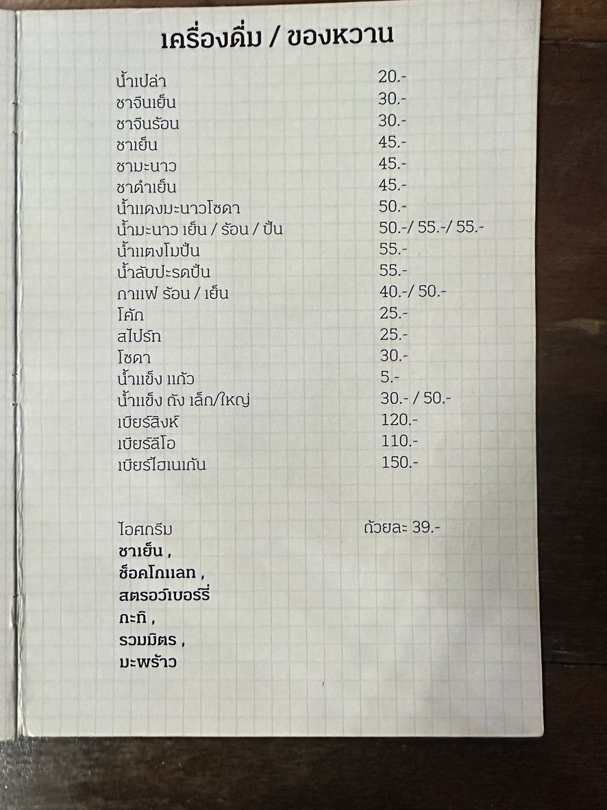 Khao Tom Kui (Pin Klao) Chue Lo Ma menu 3