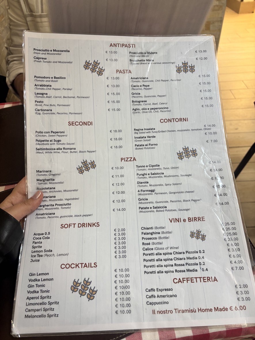 Grano Trattoria menu 1
