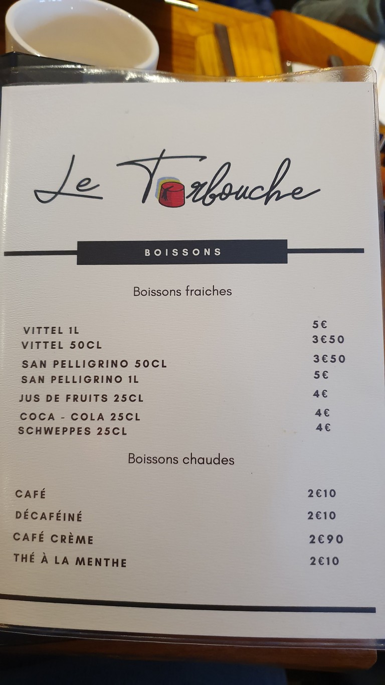Restaurant marocain le Tarbouche menu 7