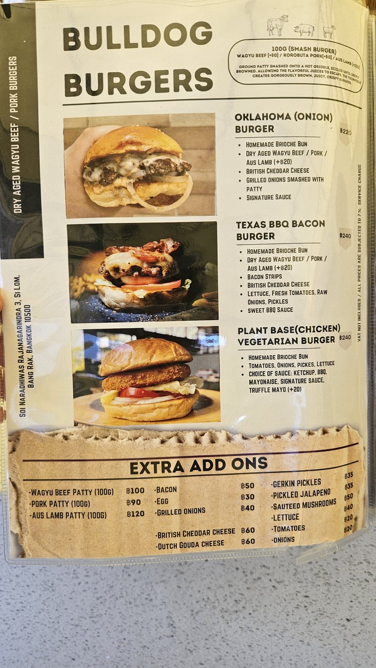 BULLDOG BURGERS SILOM [PICK-UP] menu 2