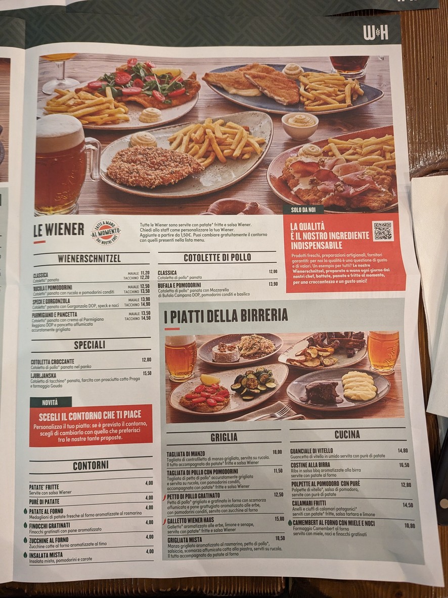 Wiener Haus Porta di Roma menu 2