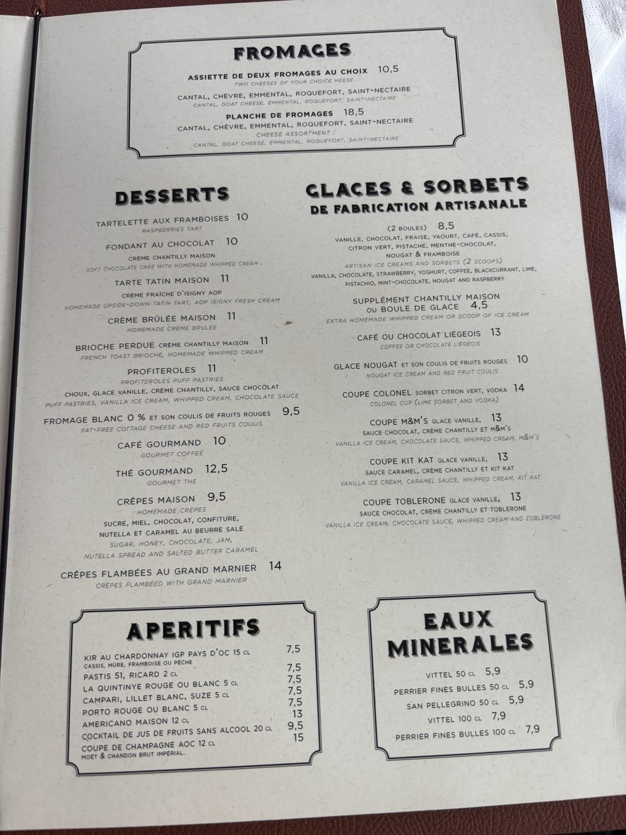L'Entracte menu 1