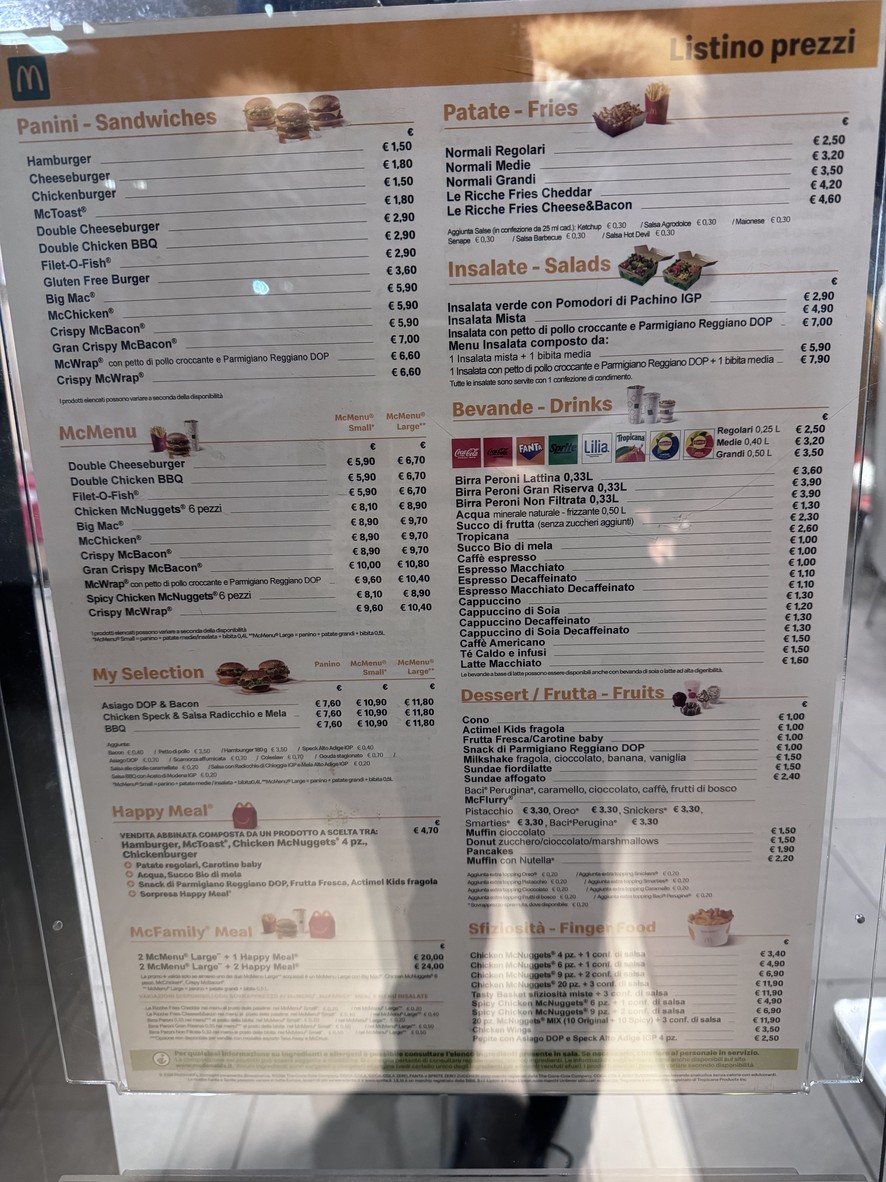 McDonald's menu 1