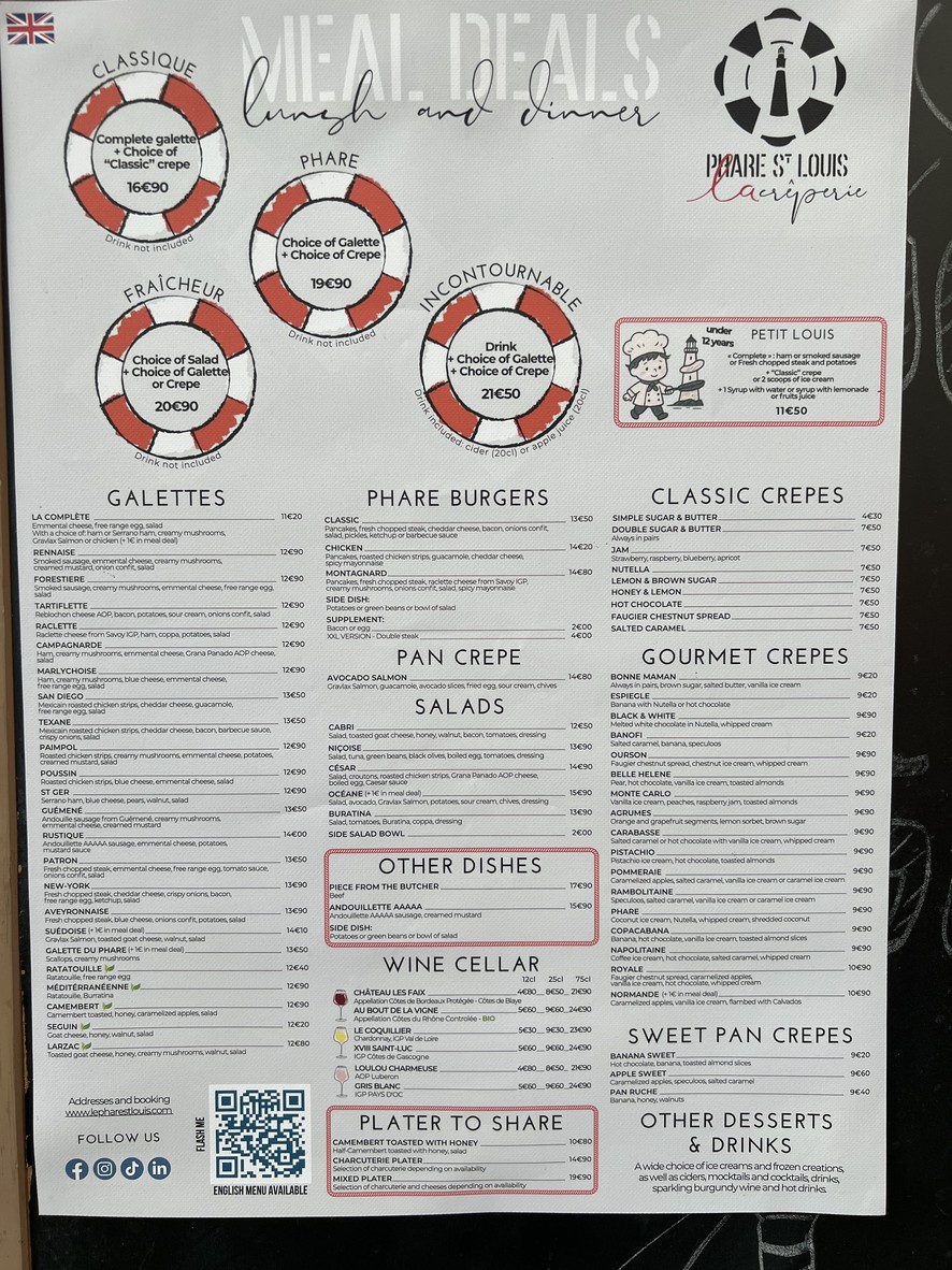 Le Phare Saint-Louis menu 1