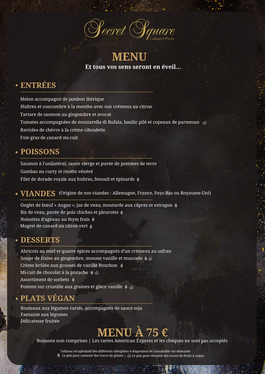 Secret Square Strip Club menu 2