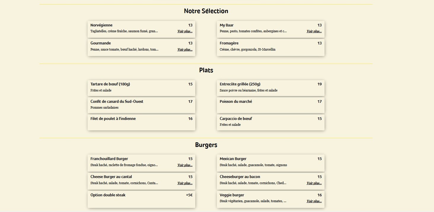 My Baar menu 3