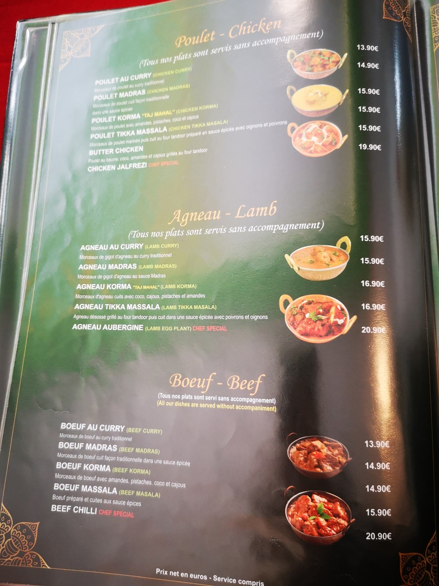 Taj-Mahal-Paris-centre-halal-100%- Tour-Eiffel menu 4