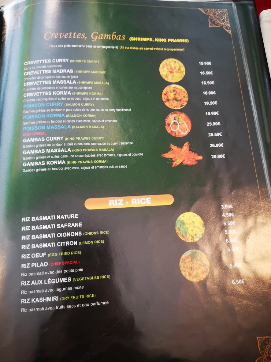 Taj-Mahal-Paris-centre-halal-100%- Tour-Eiffel menu 5