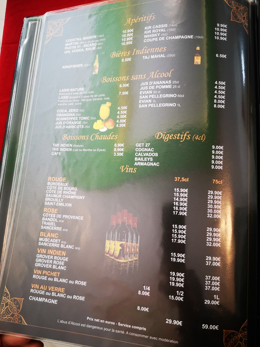 Taj-Mahal-Paris-centre-halal-100%- Tour-Eiffel menu 7