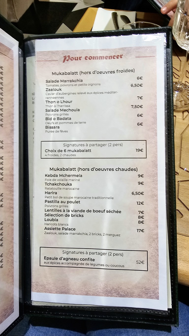 Le Palace menu 2